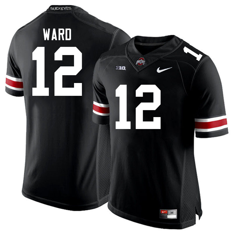 #12 Denzel Ward Ohio State Buckeyes Jerseys Football Stitched-Black
